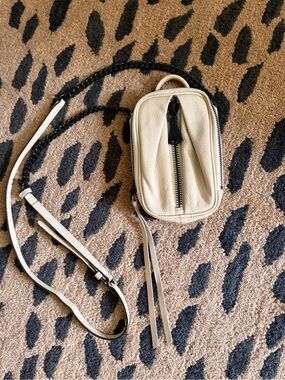Aimee Kestenberg Cream Crossbody Phone Bag with Black Chain Detail
